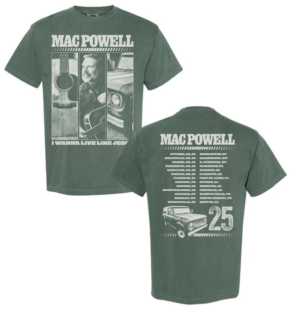 Mac Powell 2025 Tour T-Shirt in Blue Spruce