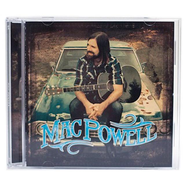 Mac Powell self titled album with a photo of Mac sitting on a chevy car with a guitar. 